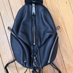 Rebecca Minkoff Black Textured full Leather Backpack